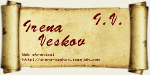 Irena Veskov vizit kartica